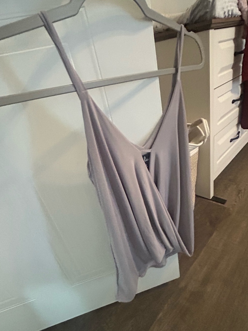 Women's gray Wrap Front Cami Tank Top